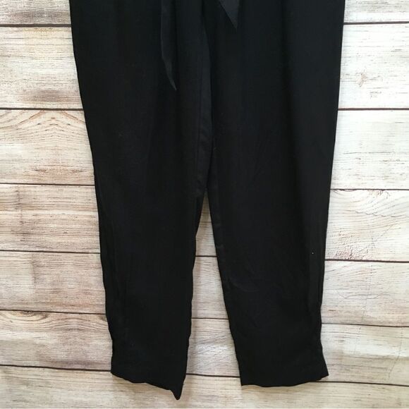 SUNDANCE PAPERBAG WAIST BLACK PANTS - Picture 3 of 5